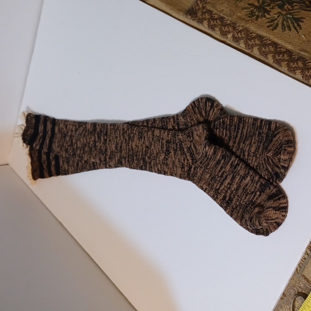 Brown and Black Over the Knee Boot Socks